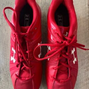 Under Armour Mens Baseball Metal Cleats Red Size 12.5